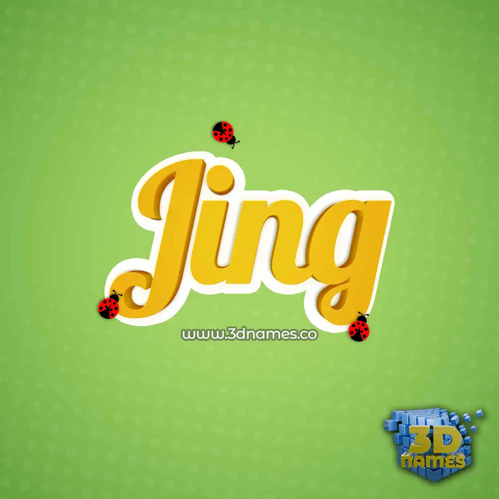 jing in Ladybugs style - 3D name wallpaper