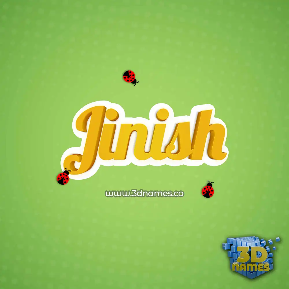 jinish in Ladybugs style - 3D name wallpaper