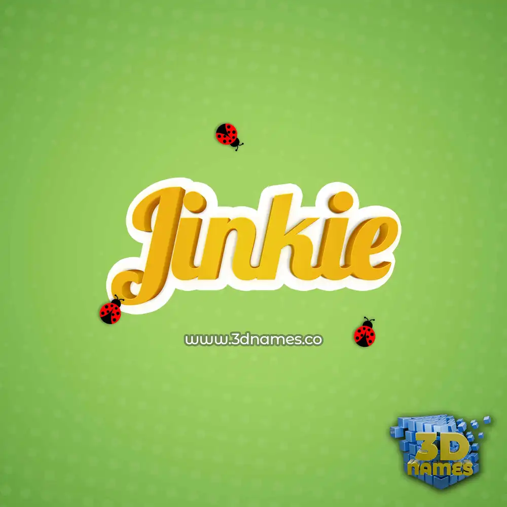jinkie in Ladybugs style - 3D name wallpaper