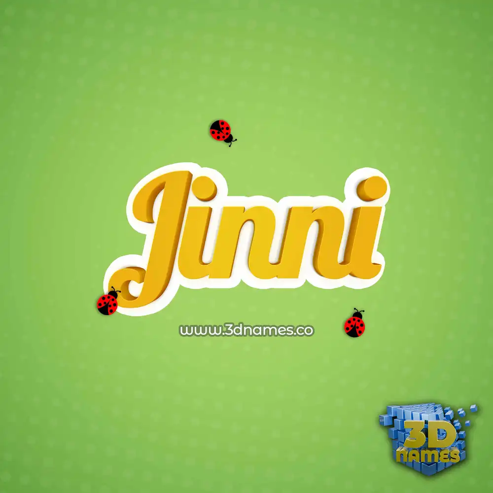 jinni in Ladybugs style - 3D name wallpaper