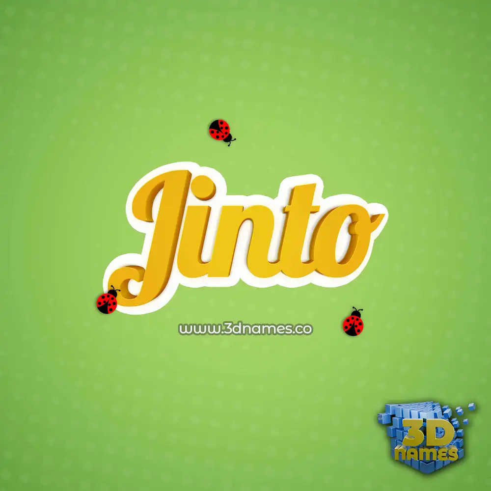 jinto in Ladybugs style - 3D name wallpaper