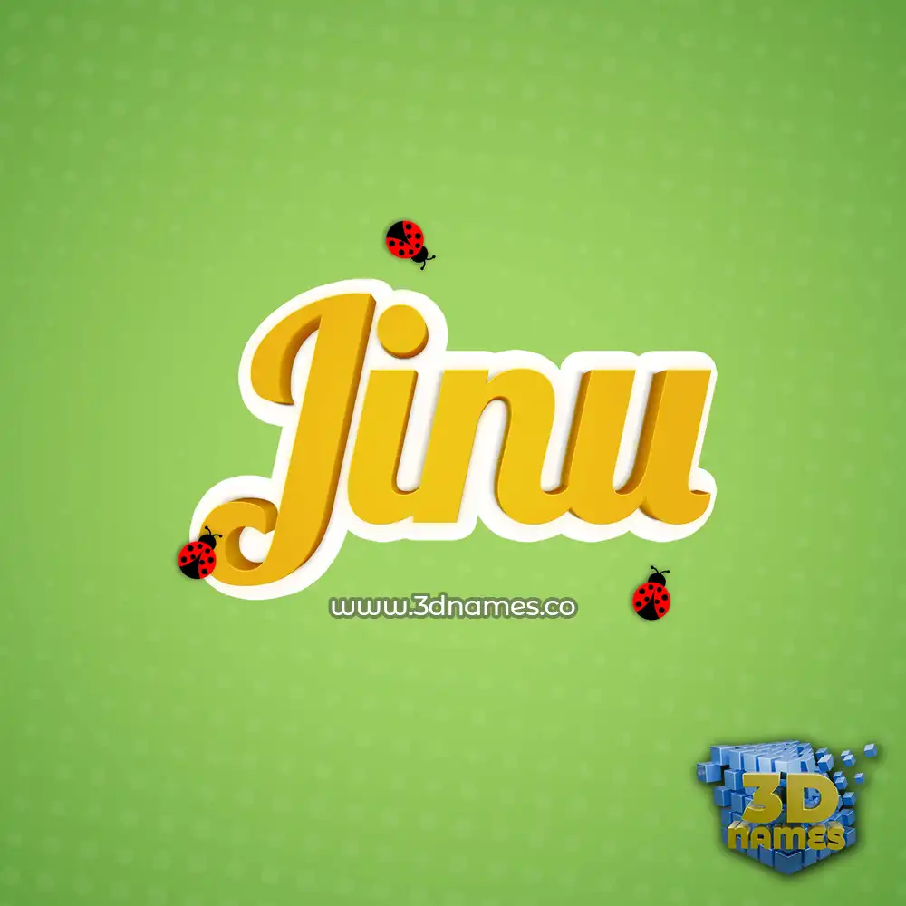 jinu in Ladybugs style - 3D name wallpaper
