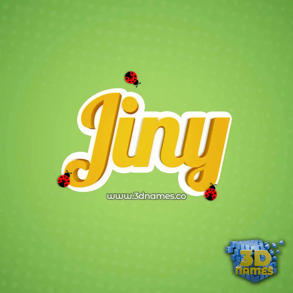 jiny in Ladybugs style - 3D name wallpaper