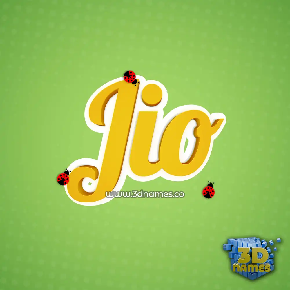 jio in Ladybugs style - 3D name wallpaper