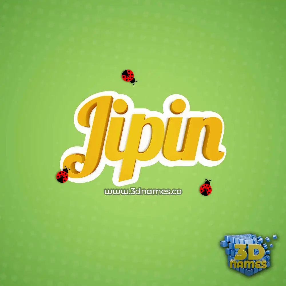 jipin in Ladybugs style - 3D name wallpaper