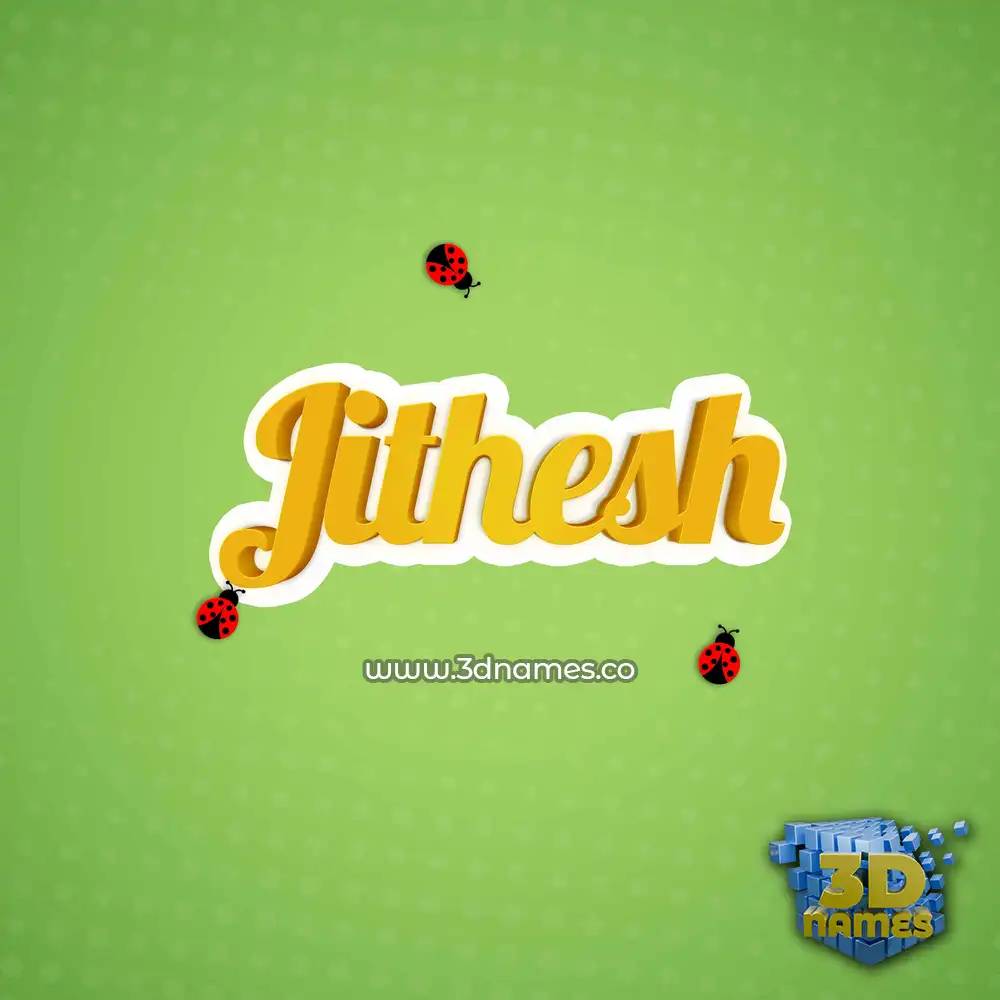 jithesh in Ladybugs style - 3D name wallpaper