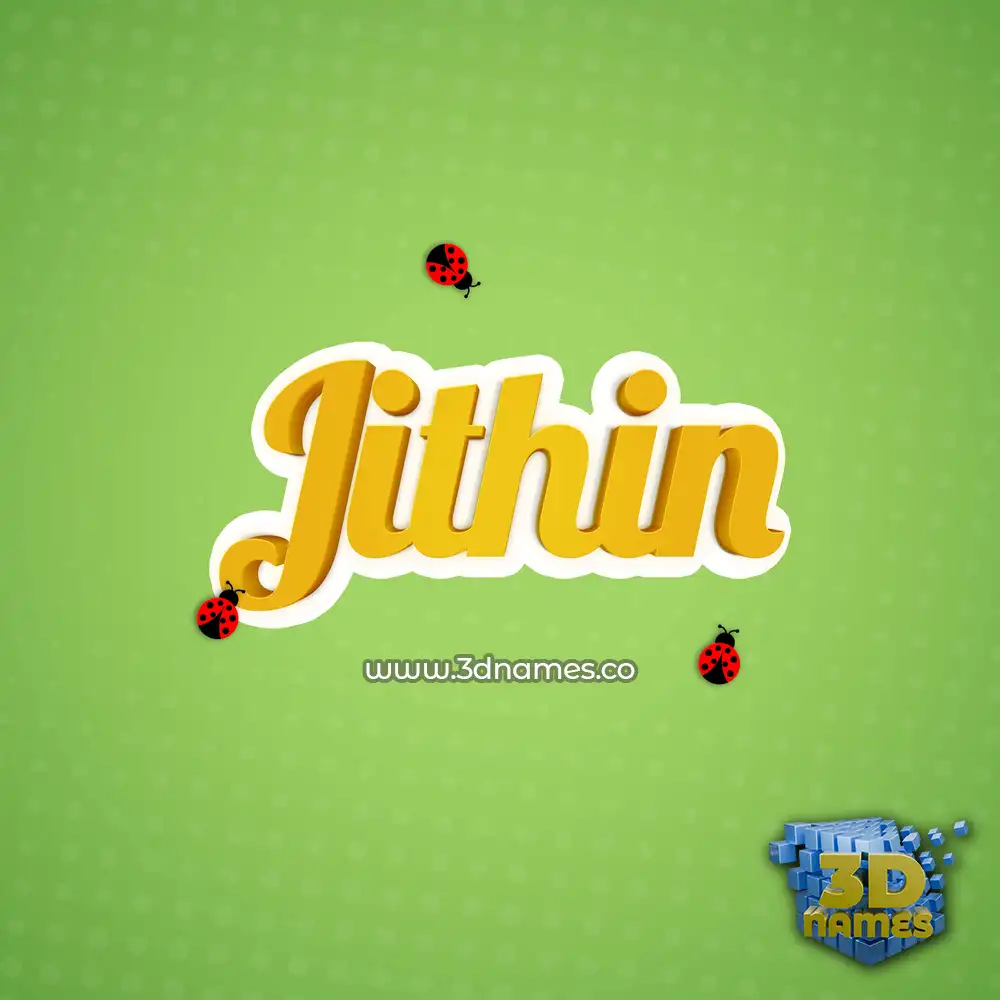 jithin in Ladybugs style - 3D name wallpaper