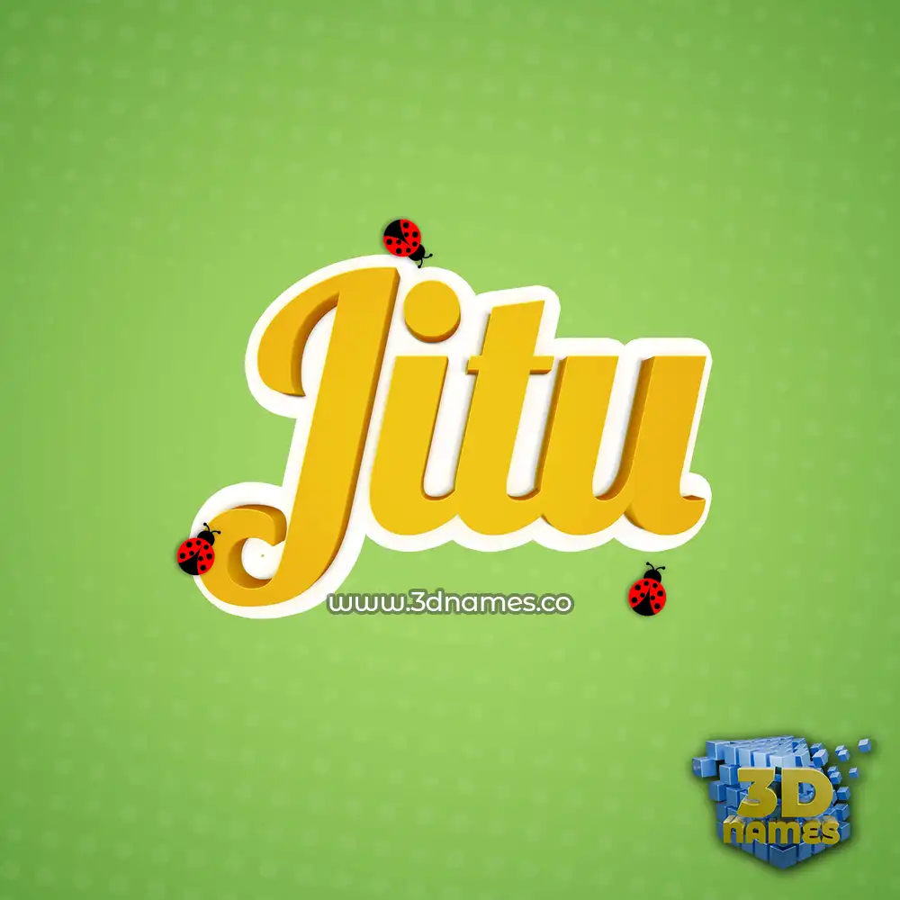 jitu in Ladybugs style - 3D name wallpaper