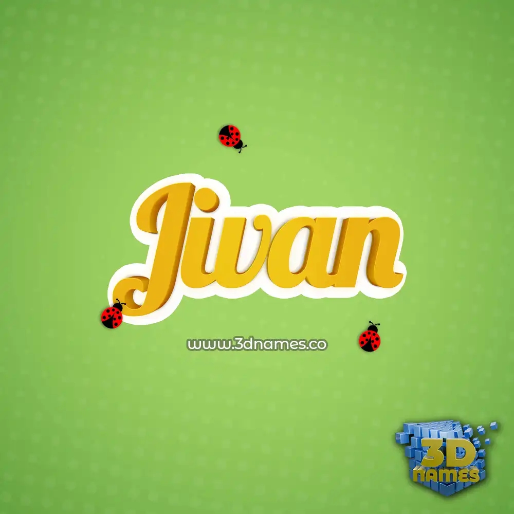 jivan in Ladybugs style - 3D name wallpaper