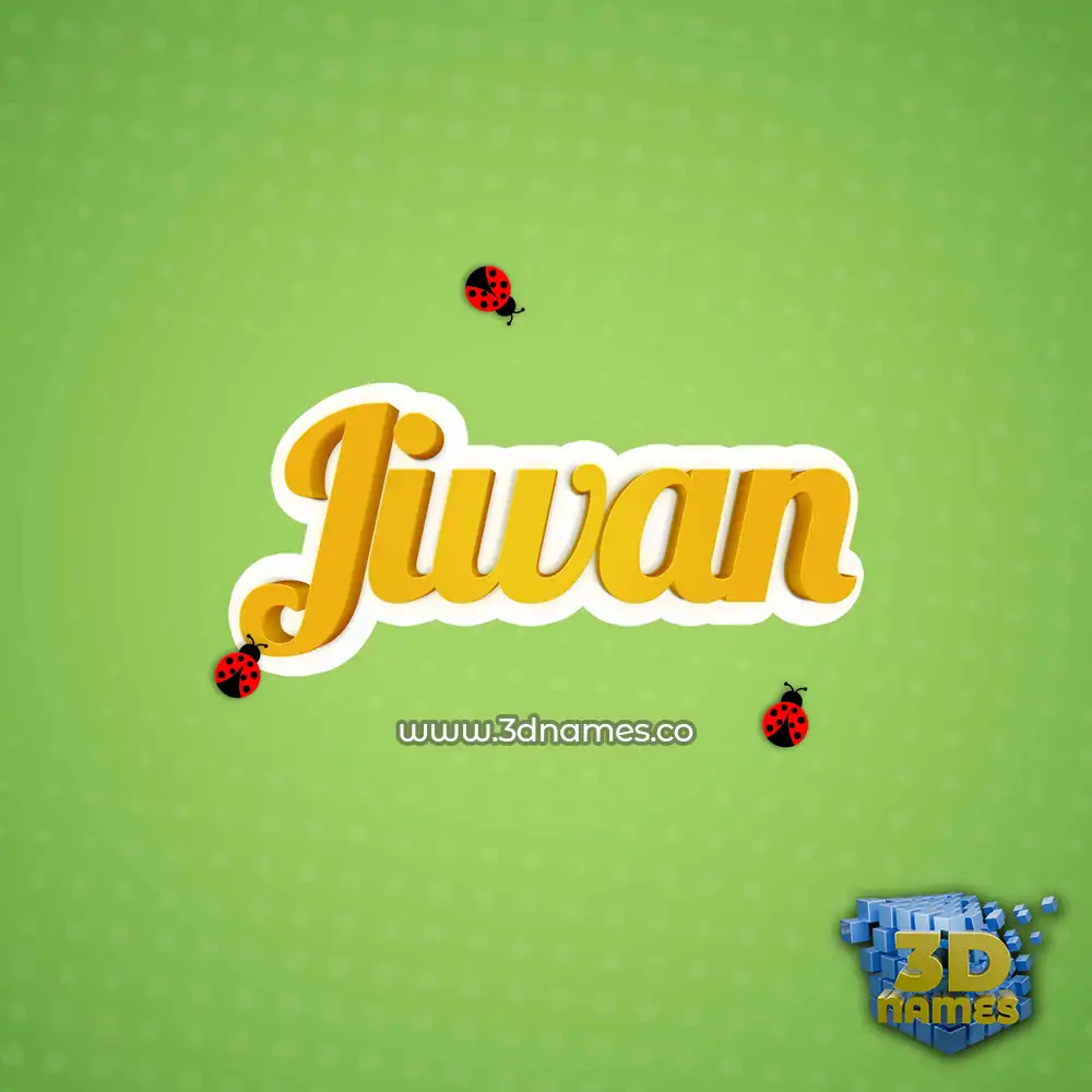 jiwan in Ladybugs style - 3D name wallpaper
