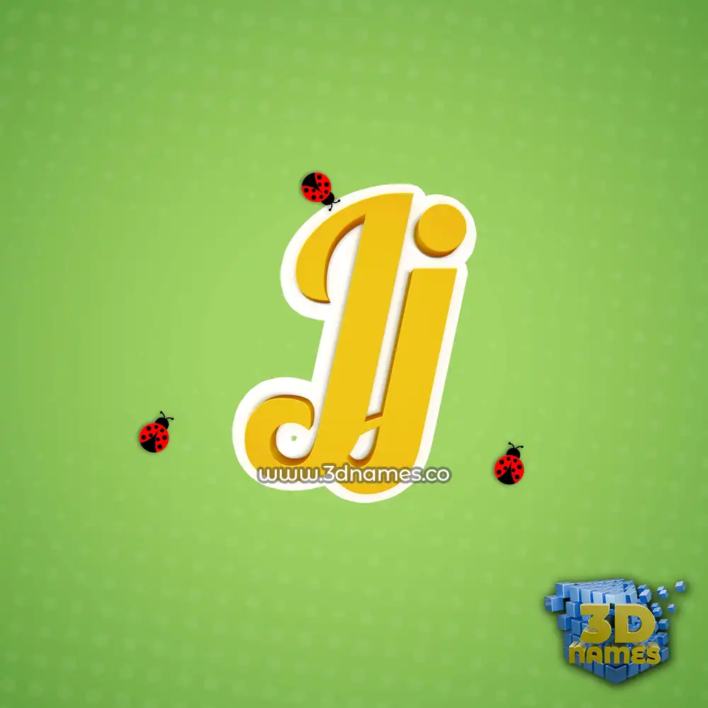 jj in Ladybugs style - 3D name wallpaper