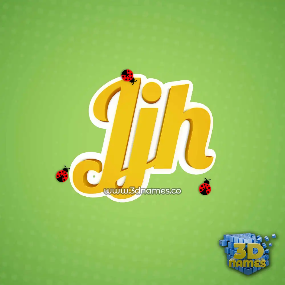 jjh in Ladybugs style - 3D name wallpaper