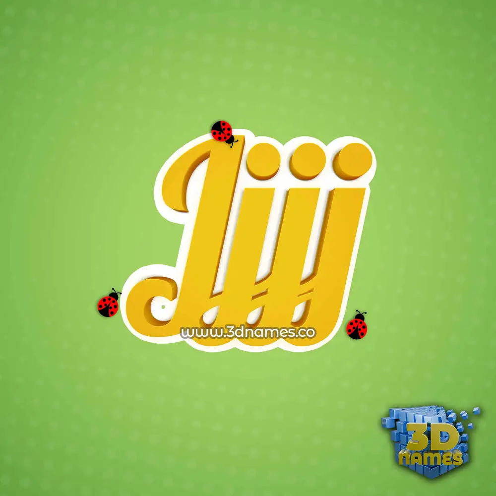 jjjj in Ladybugs style - 3D name wallpaper