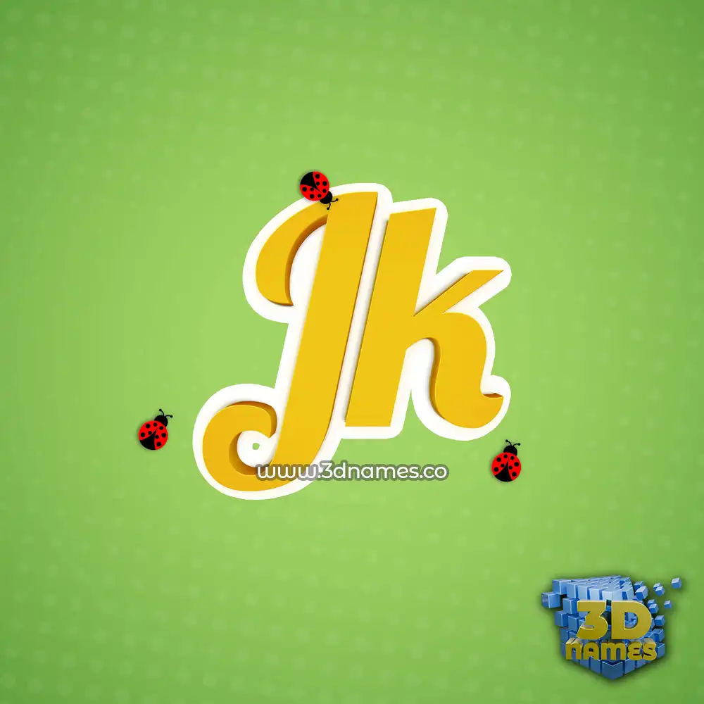 jk in Ladybugs style - 3D name wallpaper
