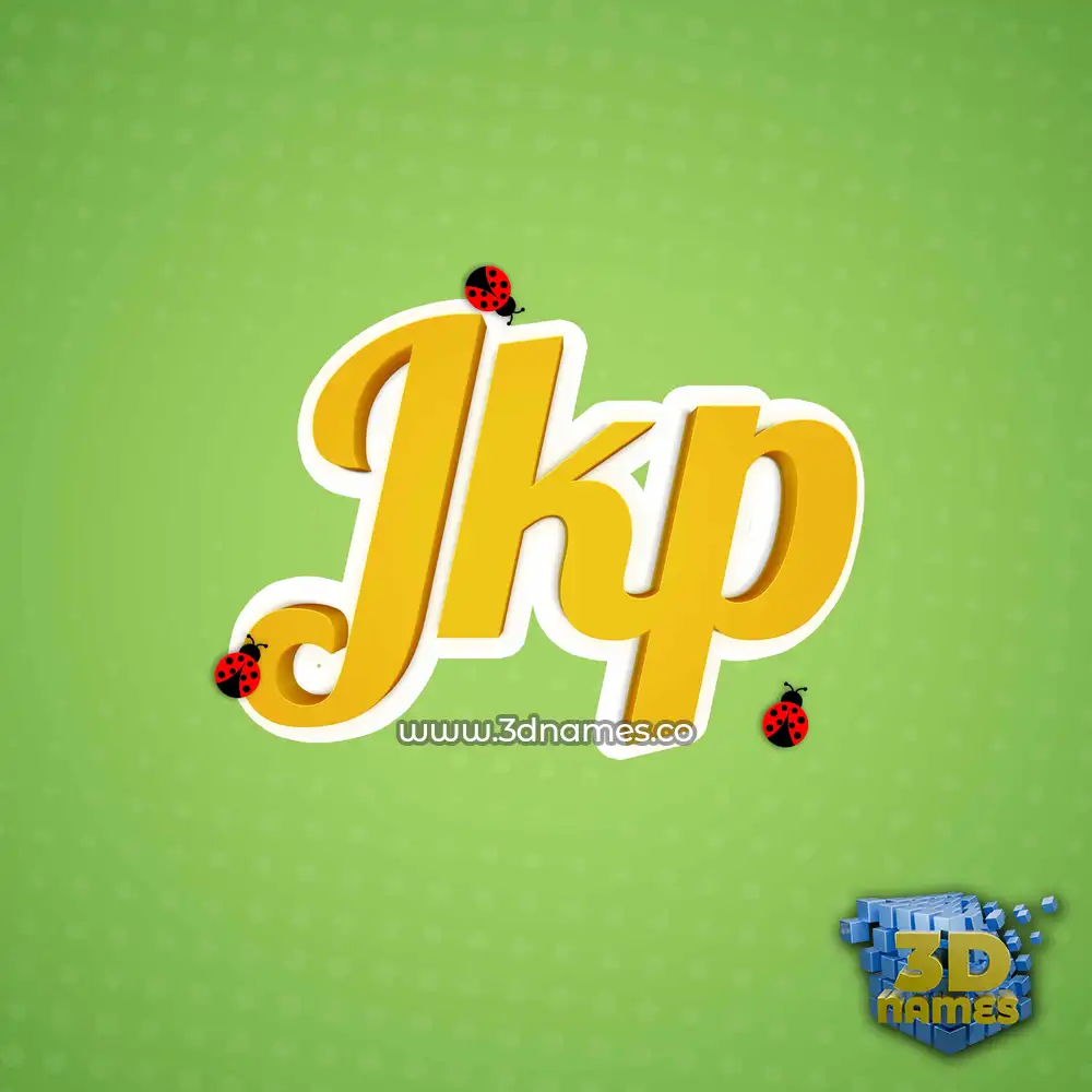 jkp in Ladybugs style - 3D name wallpaper
