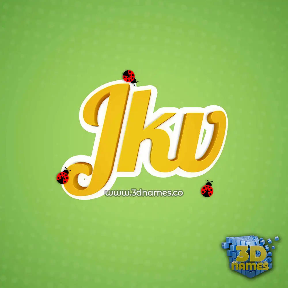jkv in Ladybugs style - 3D name wallpaper