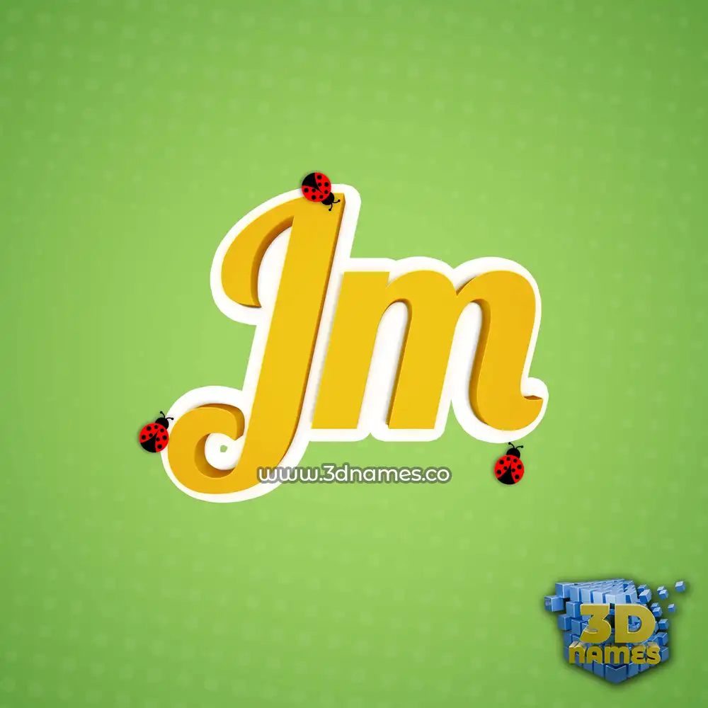 jm in Ladybugs style - 3D name wallpaper