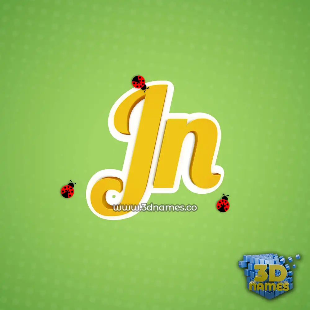 jn in Ladybugs style - 3D name wallpaper