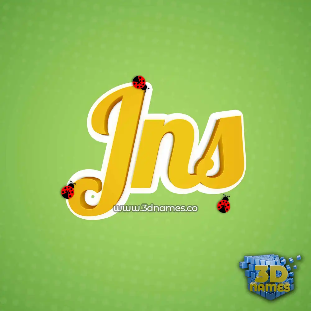 jns in Ladybugs style - 3D name wallpaper