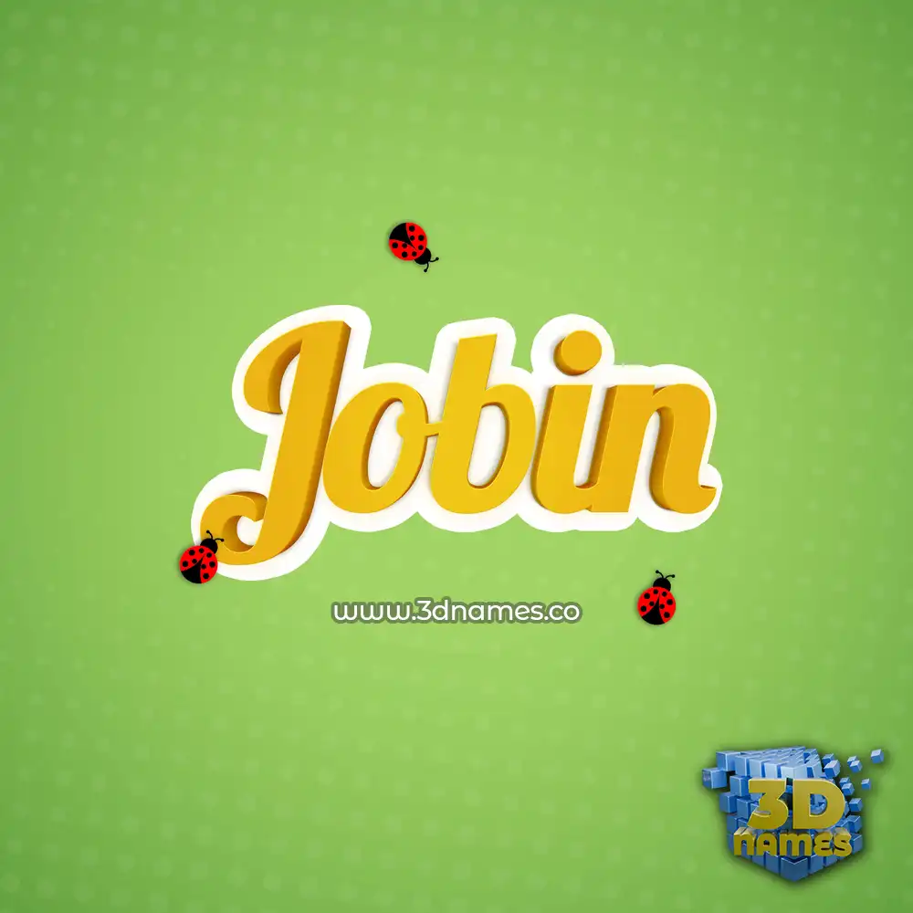 jobin in Ladybugs style - 3D name wallpaper