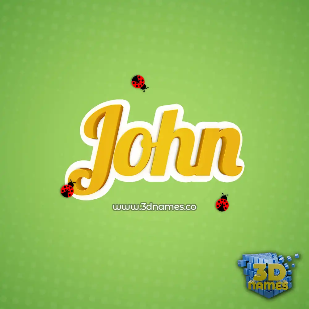 john in Ladybugs style - 3D name wallpaper
