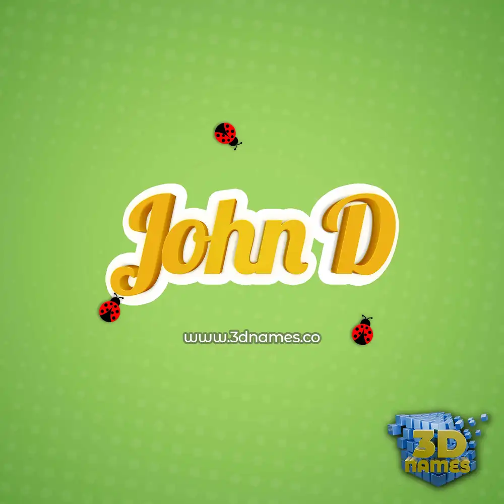 john d in Ladybugs style - 3D name wallpaper