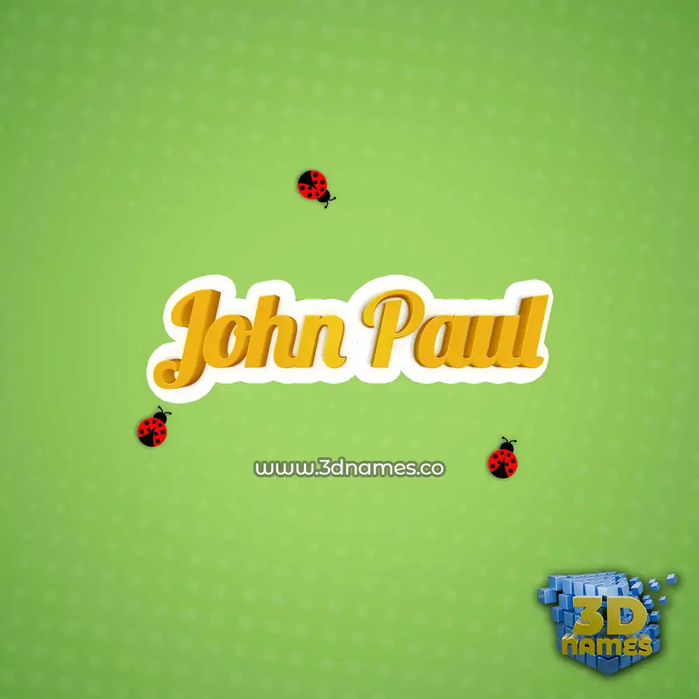 john paul in Ladybugs style - 3D name wallpaper