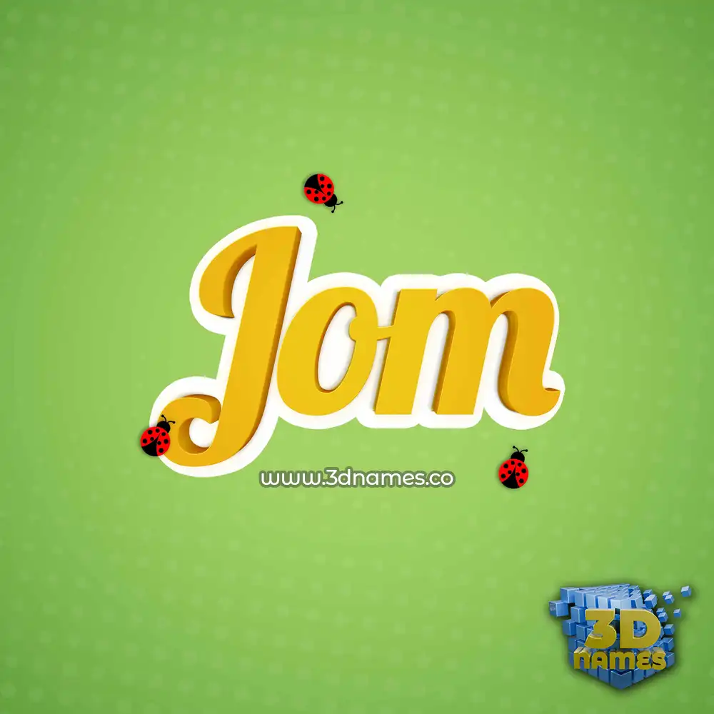 jom in Ladybugs style - 3D name wallpaper