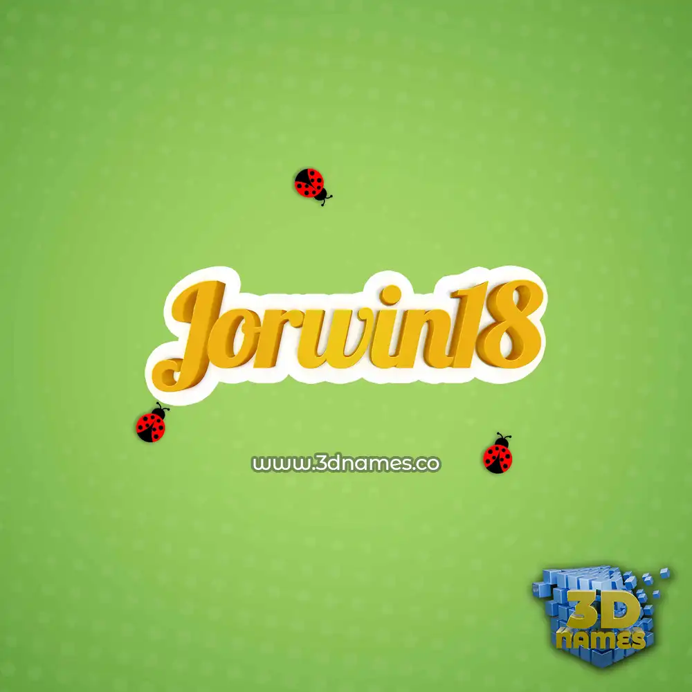 jorwin18 in Ladybugs style - 3D name wallpaper