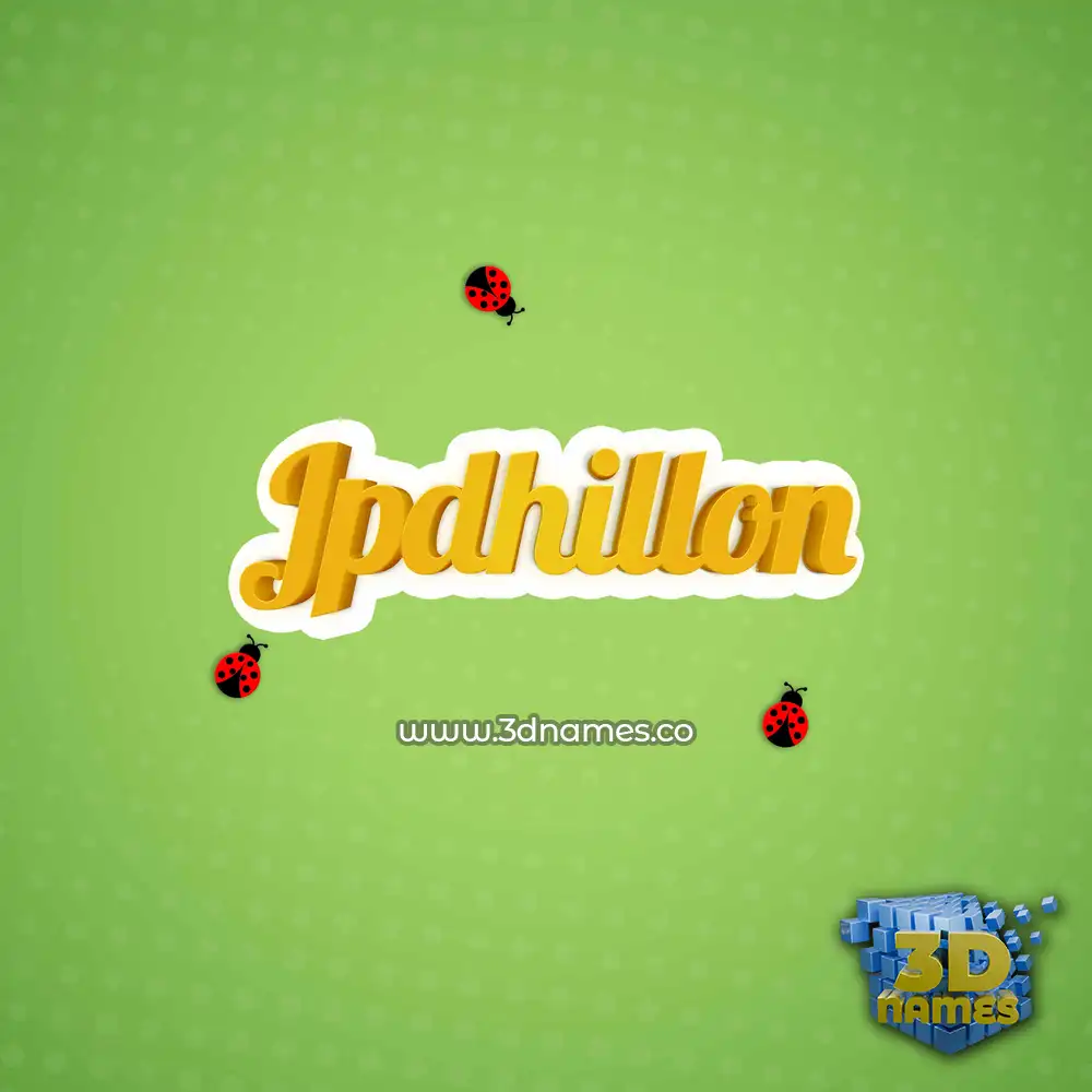 jpdhillon in Ladybugs style - 3D name wallpaper