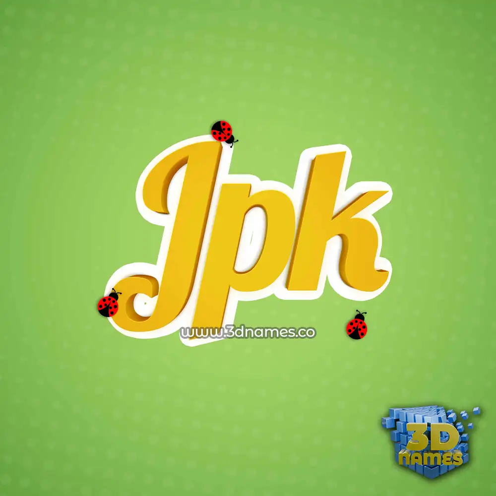 jpk in Ladybugs style - 3D name wallpaper