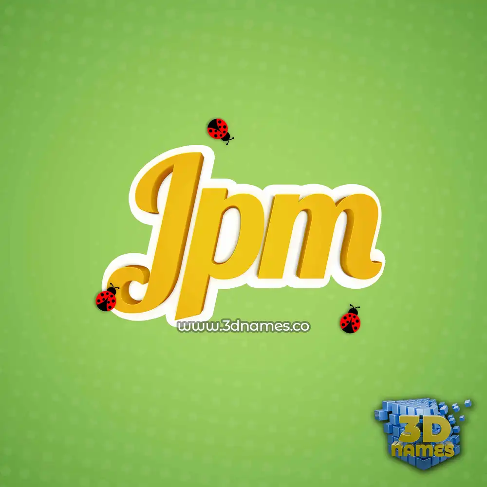 jpm in Ladybugs style - 3D name wallpaper