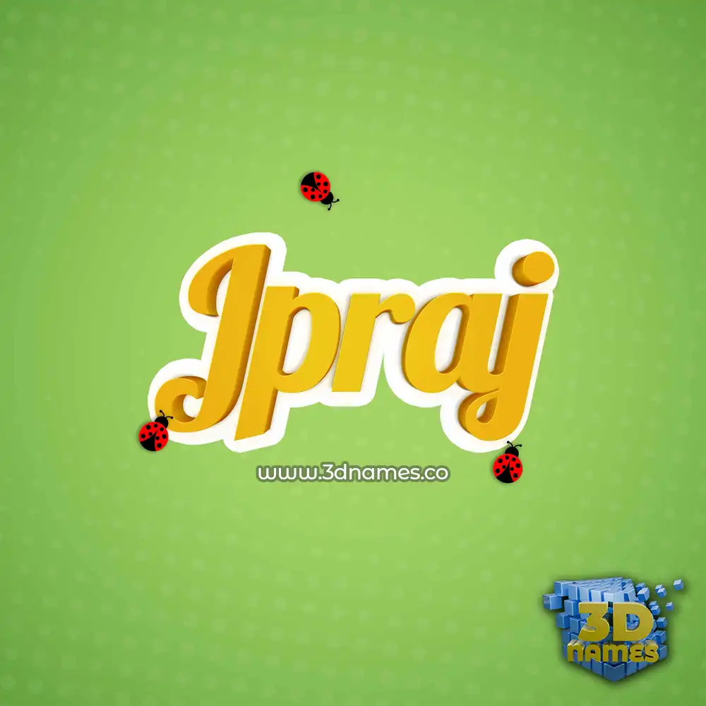 jpraj in Ladybugs style - 3D name wallpaper