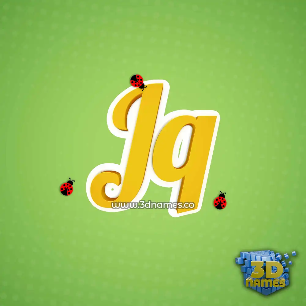 jq in Ladybugs style - 3D name wallpaper