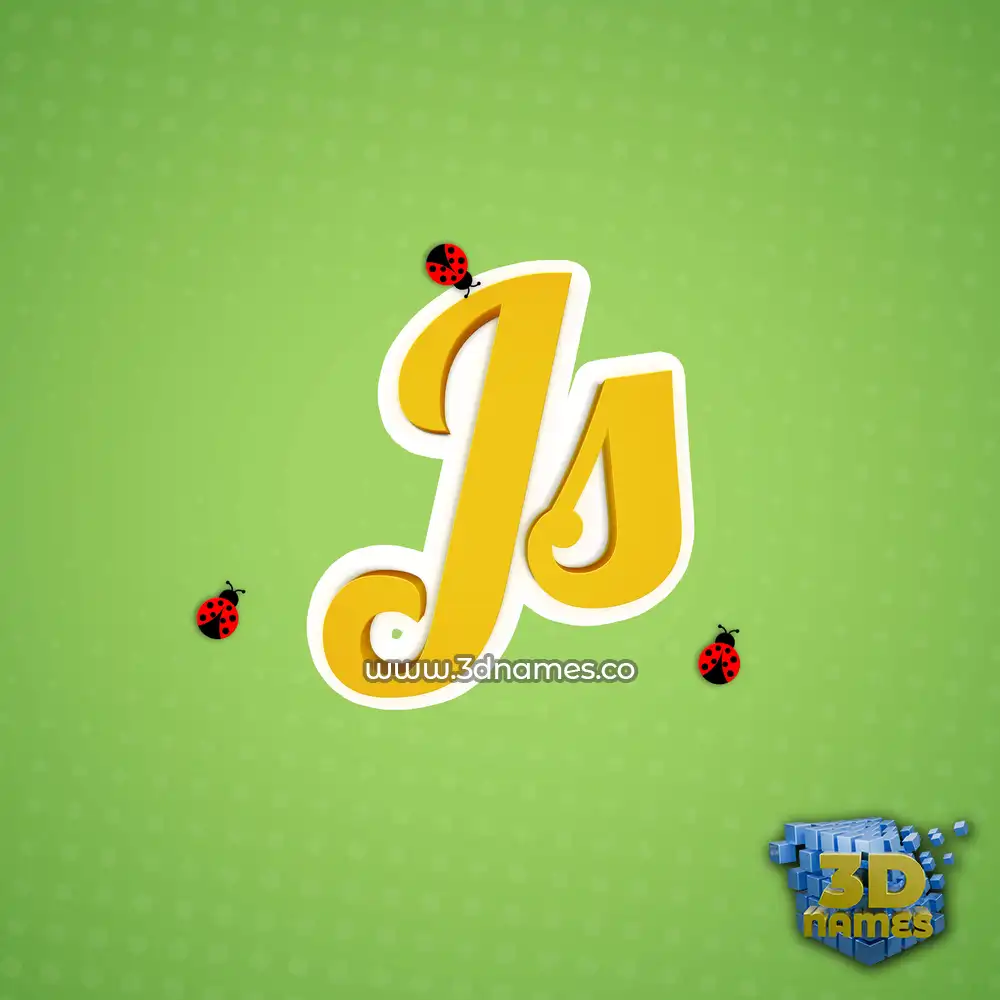 js in Ladybugs style - 3D name wallpaper
