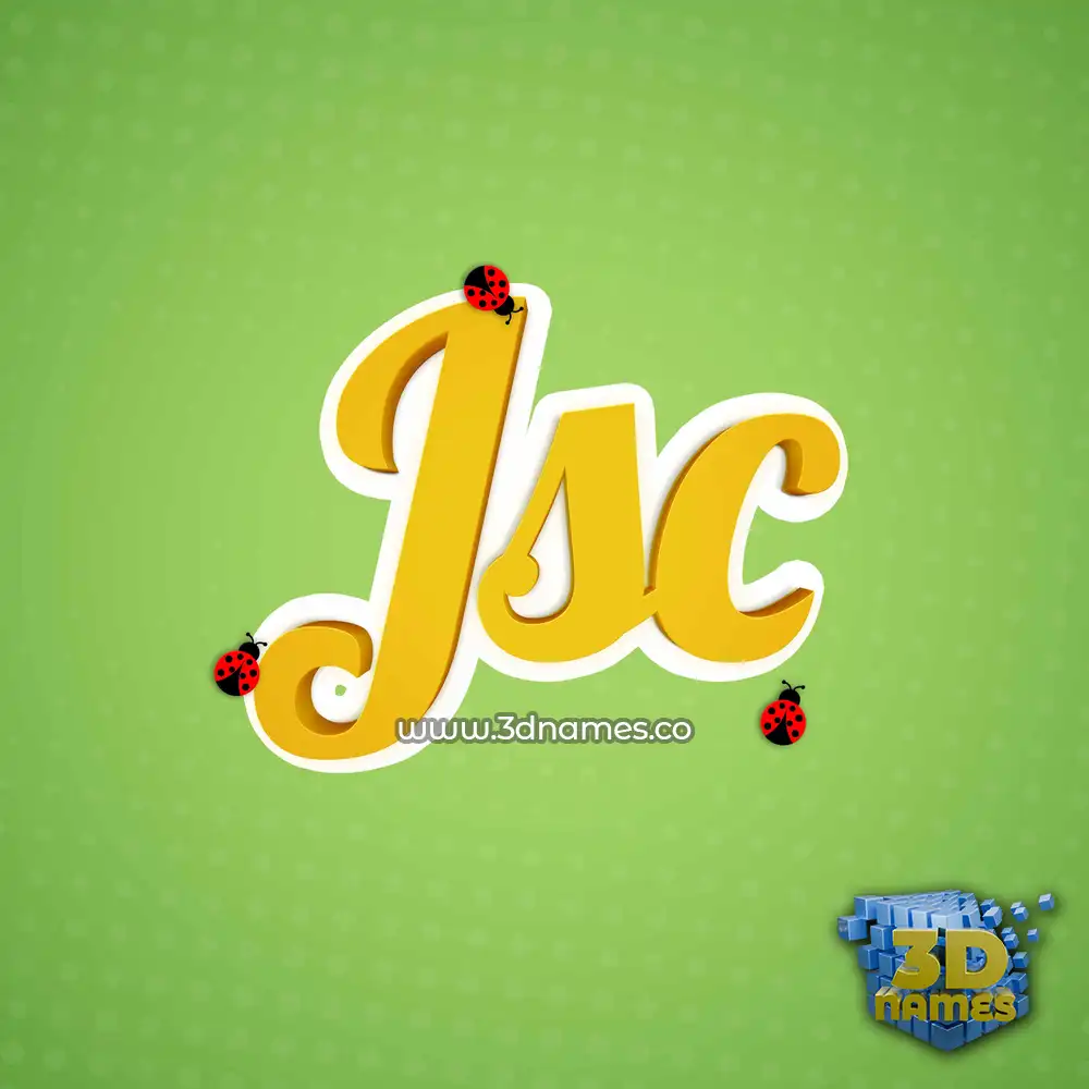 jsc in Ladybugs style - 3D name wallpaper