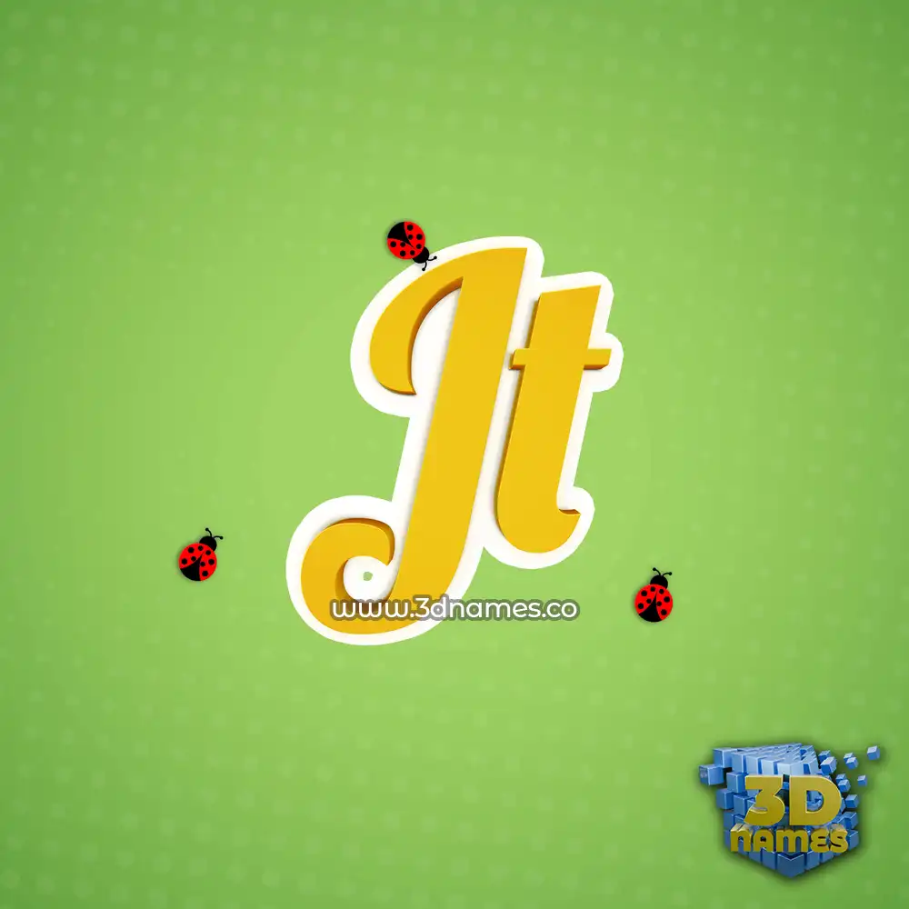 jt in Ladybugs style - 3D name wallpaper