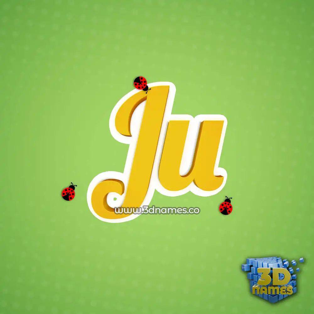 ju in Ladybugs style - 3D name wallpaper