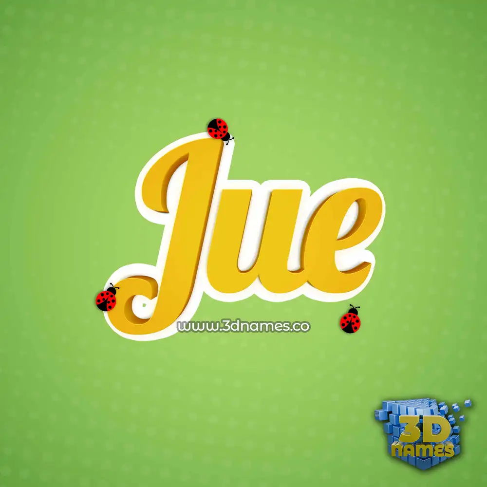 jue in Ladybugs style - 3D name wallpaper