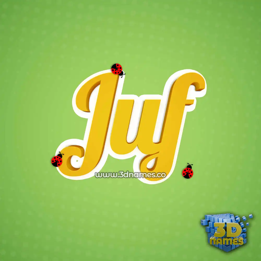 juf in Ladybugs style - 3D name wallpaper