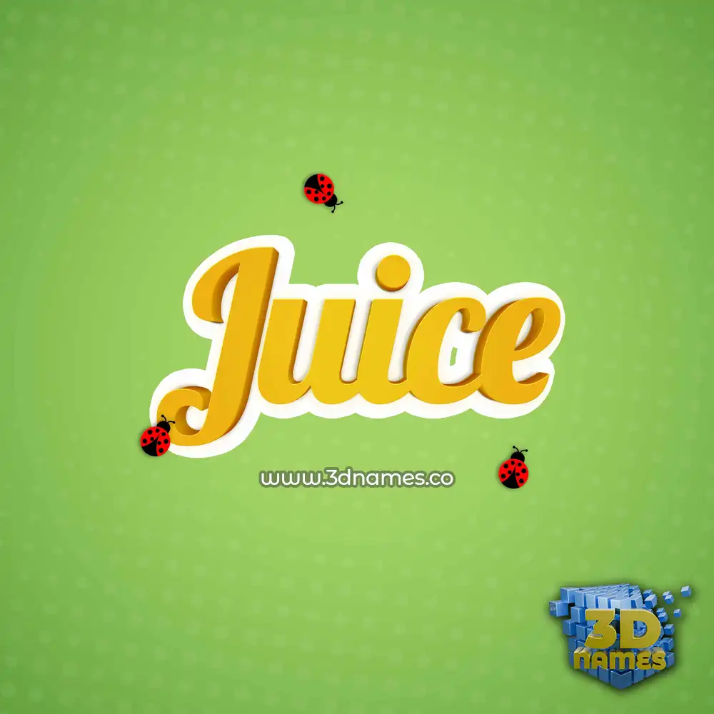juice in Ladybugs style - 3D name wallpaper