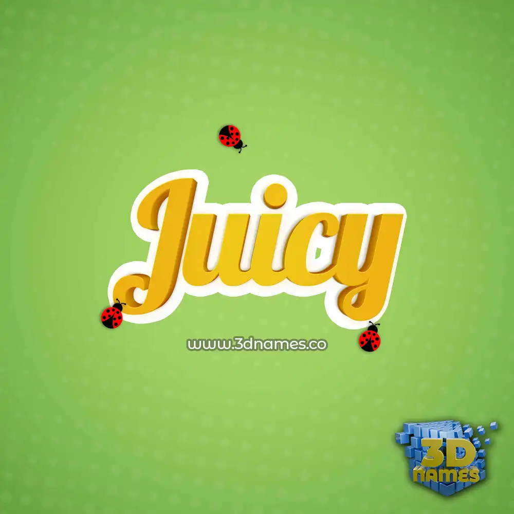 juicy in Ladybugs style - 3D name wallpaper
