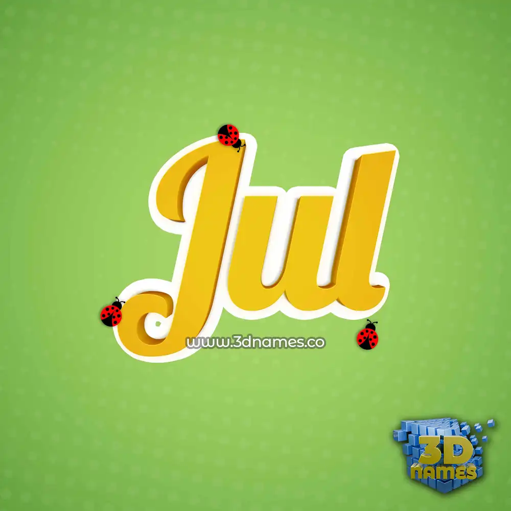 jul in Ladybugs style - 3D name wallpaper