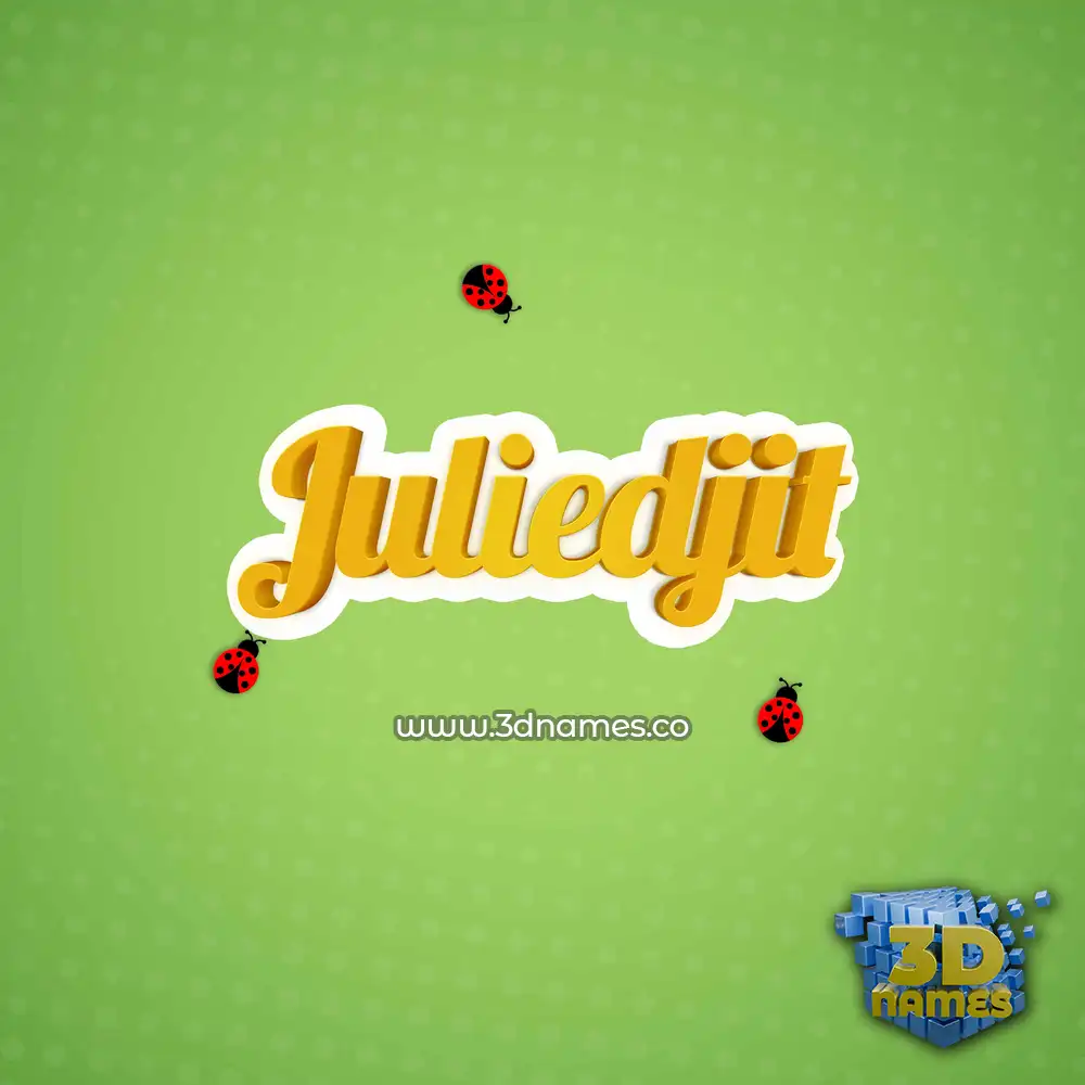 juliedjit in Ladybugs style - 3D name wallpaper