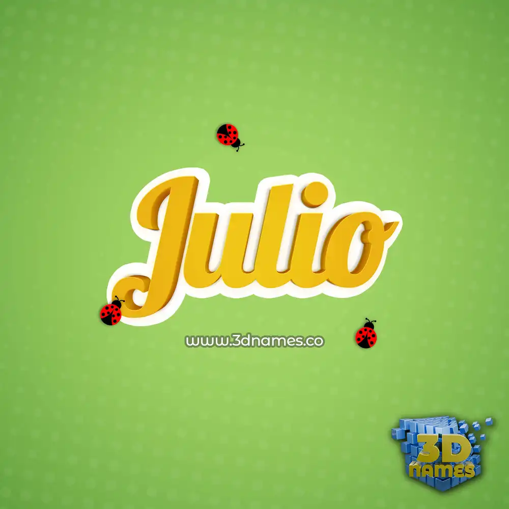 julio in Ladybugs style - 3D name wallpaper