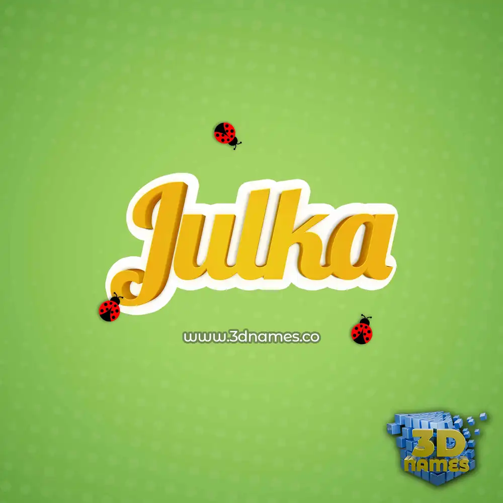 julka in Ladybugs style - 3D name wallpaper