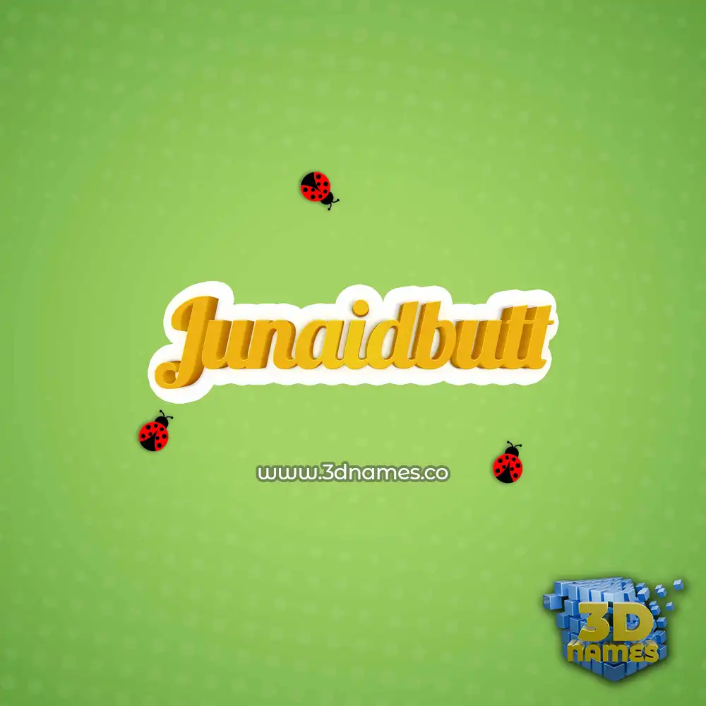 junaidbutt in Ladybugs style - 3D name wallpaper
