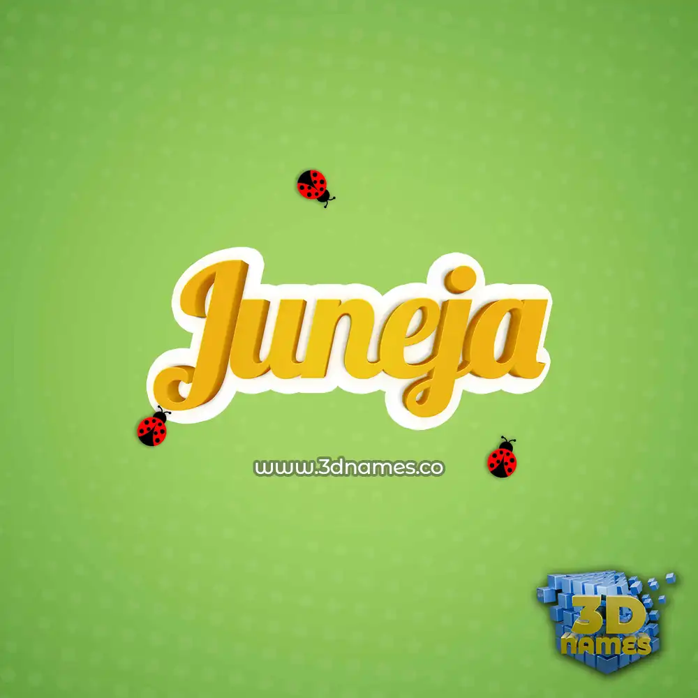juneja in Ladybugs style - 3D name wallpaper