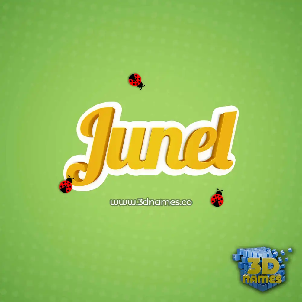 junel in Ladybugs style - 3D name wallpaper