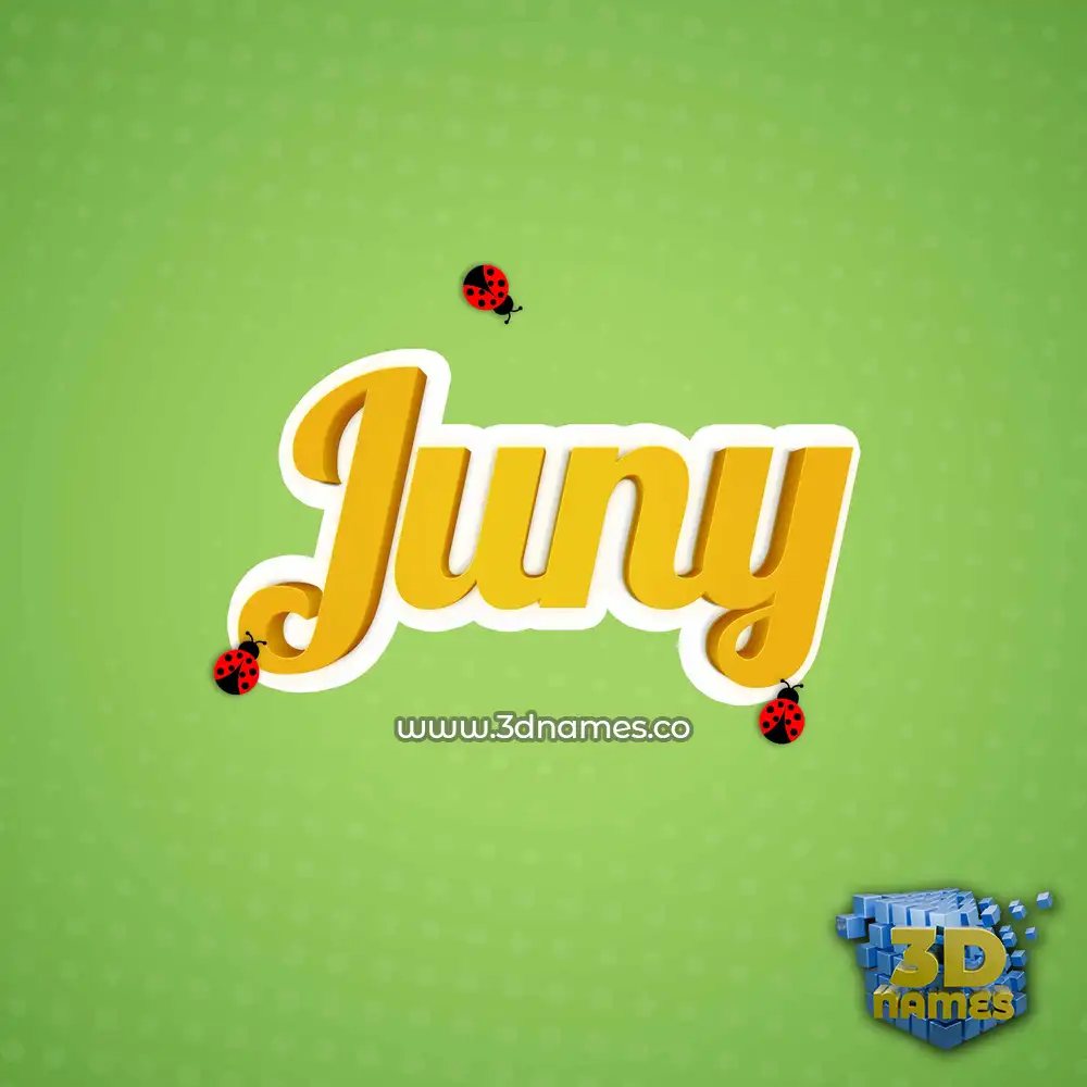 juny in Ladybugs style - 3D name wallpaper